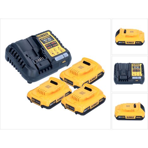 DeWalt DCB 1104 D3 Set de batería de arranque 12 V / 18 V 3x batería 2,0 Ah + cargador DCB 1104