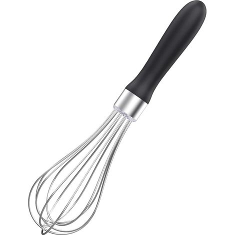 ébène mat mini batteur à œufs avec 6 fils hautement flexibles et poignée en silicone – Fouet de (1/5)