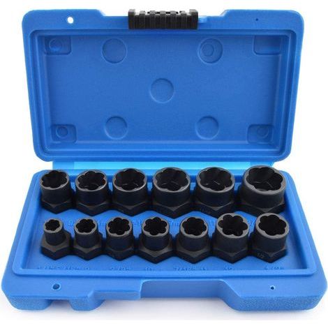 Extracteur de vis 13 pièces – Acier chrome-vanadium – Extraction rapide écrous et boulons rouillés – Coffret organisé pour pro (1/5)