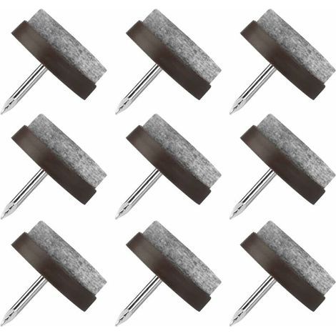 Nail-on Chair Glides, 80 Pcs Nail-on Furniture Glides, 22mm Round Chair Glides, Felt Furniture Pads for Protecting Table and Chair Legs (1/5)