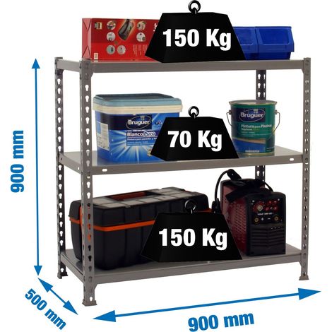 Simonrack Metallregal grau 3 Ebenen 150 kg