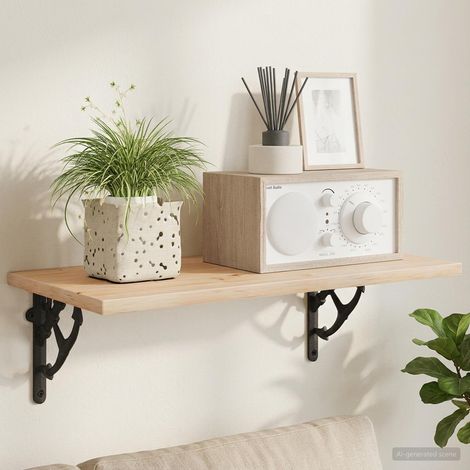 vidaXL Soportes para estanterías de pared 2 uds. Negro (1/5)