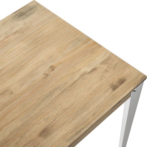 Mesa Lunds Cuadrada 70x70x75cm Blanca en madera maciza de pino acabado vintage estilo industrial Box Furniture