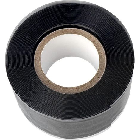 Ruban de réparation silicone isolant et auto amalgamant, colmate les fuites, étirable et étanche - Noir - 3m x 25mm (1/5)