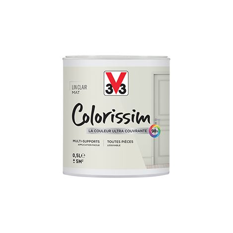 Peinture Multi-supports V33 Colorissim Mat Lin clair 0,5 L