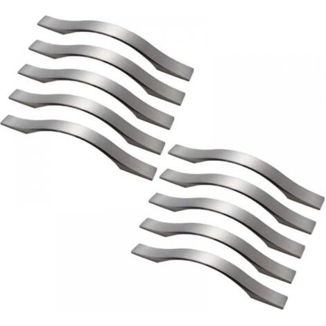 10pcs Poignées de Meubles Nickel Brossé Poignée d'armoire Poignée de Placard Cuisine entraxe 128mm (1/5)