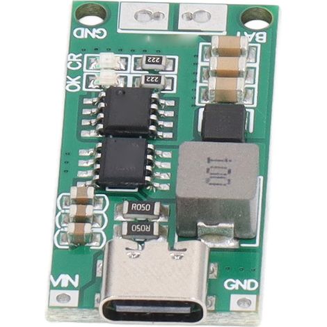 Module de charge de batterie USB-C vers 8,4 V avec protection optimale, surtension pour batteries lithium, vert, 4 A