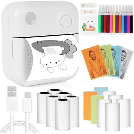 Per mini stampanti portatili, stampanti di etichette Bluetooth, stampanti di etichette palmari wireless, mini stampanti di etichette con modelli multipli (14 rotoli di carta) (1/5)
