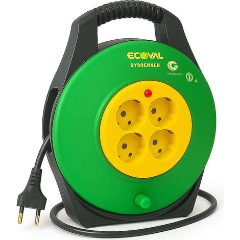 Avvolgicavo ecova 32116 con 4 prese universali e disgiuntore termico (1/5)