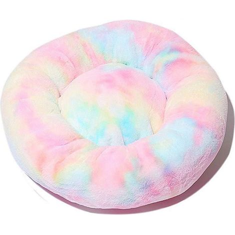 Rundes Hundebett Plüsch weich 40CM - Kuscheliges Katzensofa mit rutschfester Unterseite