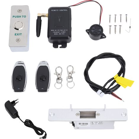 Kit de contrôle d'accès Wi-Fi pour application Tuya : ouvre-porte de portail sans fil avec télécommande, serrure électrique de sécurité NC et prise UE. (1/5)
