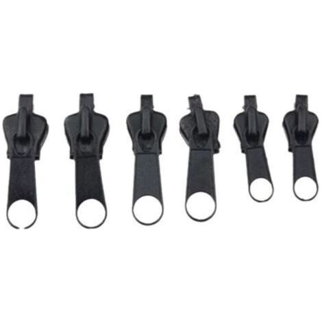 Curseur Fermeture Eclair, 6 Pièces Curseur Fermeture Eclair Clipsable Kit Réparation Fermeture éclair pour Vestes, Manteaux, Valises (1/4)