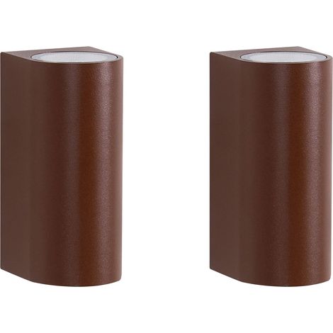 Set di 2 lampade LED da esterno 21 cm in metallo e alluminio marrone Lazaro (1/5)