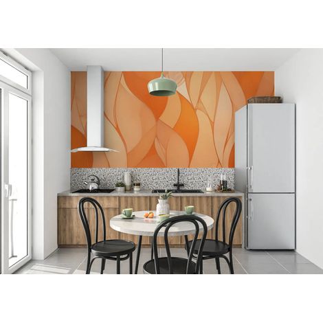 Papier Peint Art & Déco - Ondulations Oranges - 150 x 250 cm (1/2)