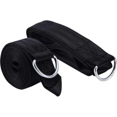 ALLIANDISSangles pour hamac, kit de suspension pour balançoire d'arbre de 2 mètres, sangles robustes avec mousquetons, supportant jusqu'à 1000 kg (noir, 2 pièces) (1/4)