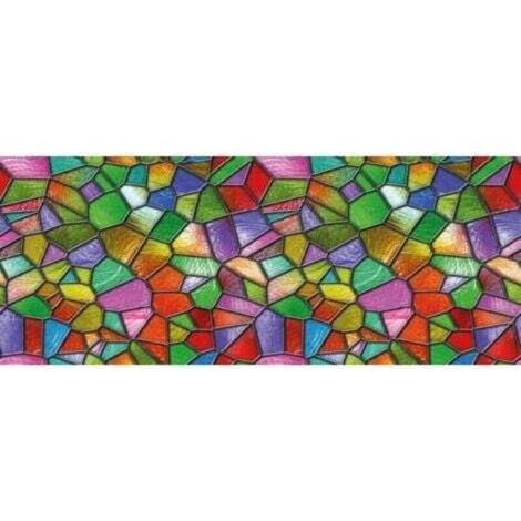 Film de confidentialité pour vitrage – Autocollant décoratif opaque 58 x 120 cm, motif vitrail, facile à poser sur fenêtre ou porte de douche (1/5)