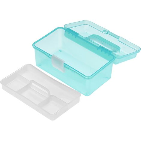 Boîte de rangement transparente en plastique pour matériel de peinture, étui multifonctionnel de taille moyenne avec poignée pour artistes, étudiants, outils médicaux, cosmétiques, matériel de pêche (1/5)