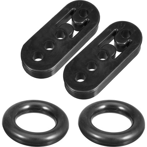 Kit Support Silencieux D'Échappement 4 Trous Noir 4pcs Caoutchouc Caoutchouc, Pour Voiture, Absorption Vibrations, Taille 10.9X4.5X2.1Cm, Diamètre Trou 1.2Cm, Douille 1.2X6Cm (1/5)