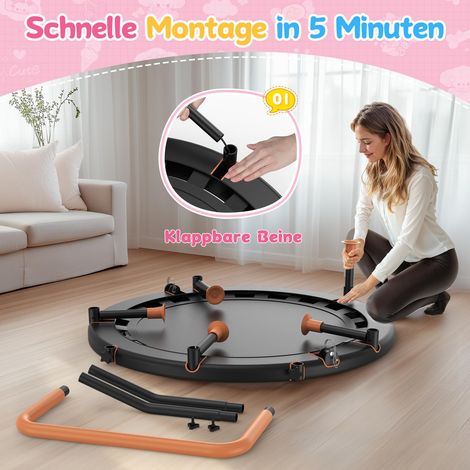 Trampoline BCAN 91 cm pour tout-petits, certifié ASTM, pliable pour les 1 à 6 ans, poignée réglable, rembourrage de sécurité, pieds pliables, pour une utilisation intérieure/extérieure, cadeau pour ga (1/5)
