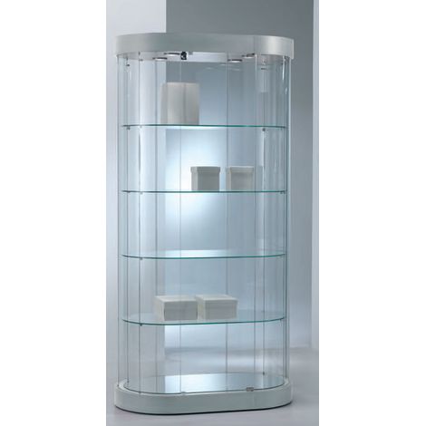 Vetrina Ovale Grande in Cristallo Temperato (97 x 56 x h 190 cm)