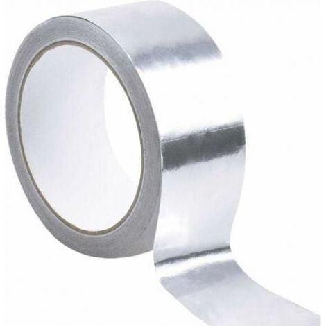 Ruban adhésif en aluminium argenté ruban d'étanchéité étanche ruban résistant aux hautes températures renforcé 50mm X 20m pour tuyau de Ventilation (1/5)
