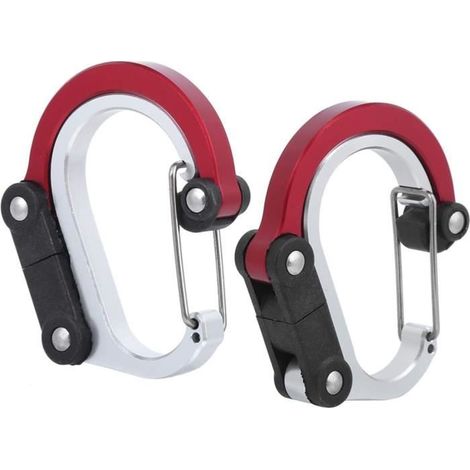 Mousqueton - Non spécifié - 2pcs - Aluminium - Rouge - Multifonctionnel (1/4)