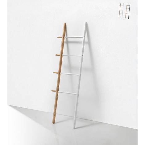 Moderne Holz-Handtuchleiter Olaf für das Badezimmer - Weiß