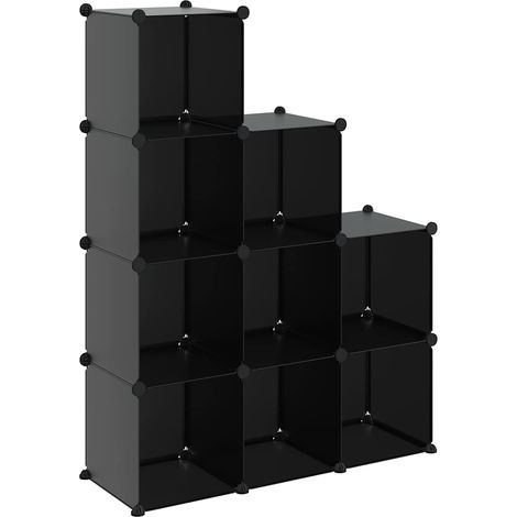 vidaXL Estantería de cubos con 9 compartimentos negro PP (1/2)