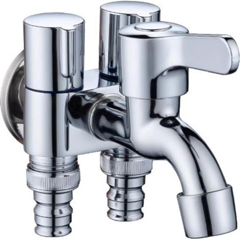 Robinet pour machine à laver, inox, chromé, mural, eau froide (1/5)