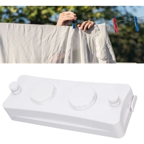 Tendedero retráctil de aluminio para interiores SJLERST, ideal para balcón (blanco) (1/3)