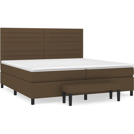 Maison Exclusive - Giroletto a Molle con Materasso Marrone Scuro 200x200cm Tessuto (1/5)