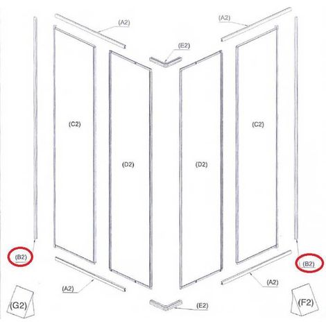 R PROFILO A MURO (B2)X BOX DOCCIA CRILEX GOCCIA 1,6 MM 68-70X78-90 BCO