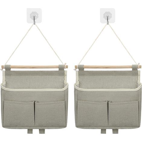 Set di 2 borse organizer da appendere a parete (grigio) (1/5)