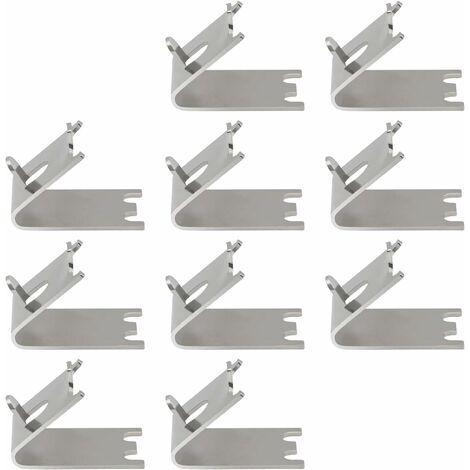 Clips d'étagère de réfrigérateur, 10 crochets d'étagère de congélateur en acier inoxydable Support d'étagère de refroidisseur de réfrigérateur Clips de remplacement carrés boucles