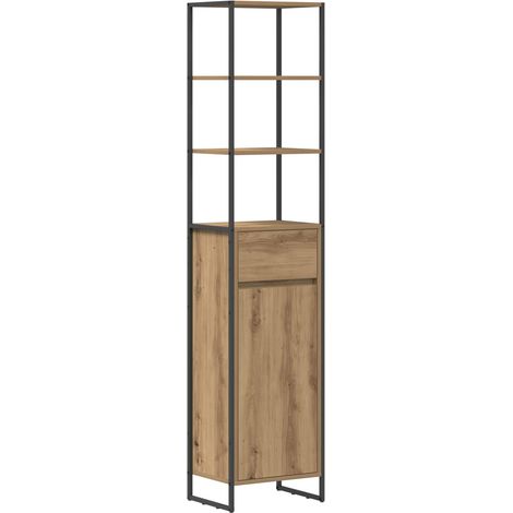 Mobile da Bagno con porta Rovere Artigianale 40 x 30 x 180 cm vidaXL