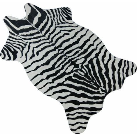 Tapis en Velours Imitation Cuir avec Imprimé Zèbre/Vache/Chèvre - Décoration Naturelle pour la Maison - 110x75 cm (1/3)