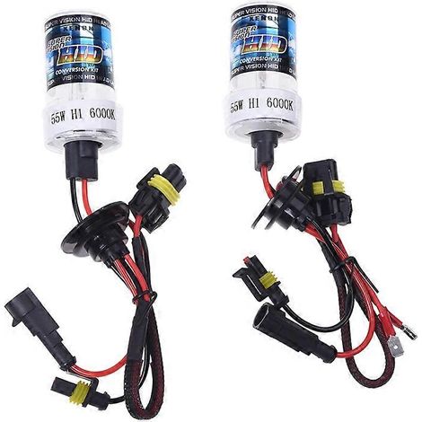 Lot de 2 ampoules H1 au xénon pour feux stop de voiture, 55 W, 6 000 K, haute puissance, 12 V CC (1/5)