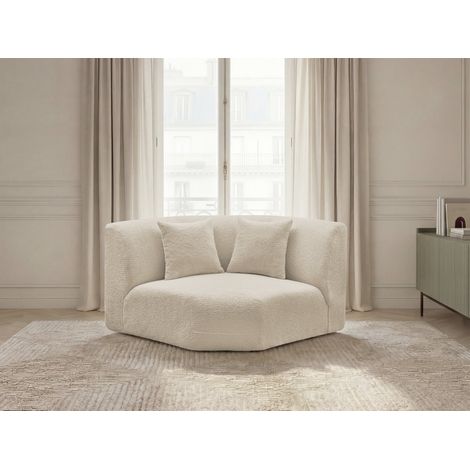 BOBOCHIC - Grand angle pour canapé modulable ANDA tissu chenille   Beige (1/5)