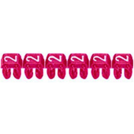 038222 Legrand - Boite De 1200 Repères Cab 3 Pour Fils 1,5mm² à 2,5mm² - Marquage Chiffre 2 Rouge (1/3)
