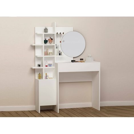 Consolle Pago, Specchio Incluso, 2 Ripiani, 35x71.5x83h cm Bianco (1/3)
