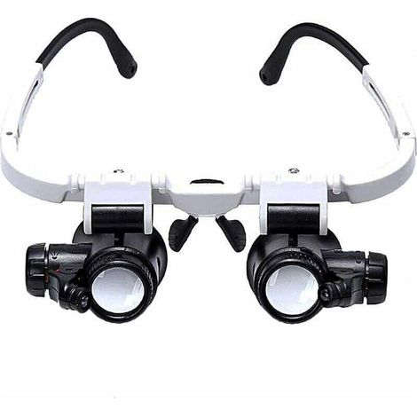Vergrößerungsglas – 2 LED-Leuchten – Binokularlupe – Vergrößerungslampe für Uhrmacher, zum Lesen, für Juweliere und zum Nähen – 8x–15x–23x (1/4)