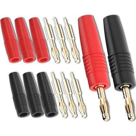 Connecteur male fiche banane 4mm, adaptateur de Type soudure plaqué or, 8 pièces pour tests électriques de bricolage (1/4)