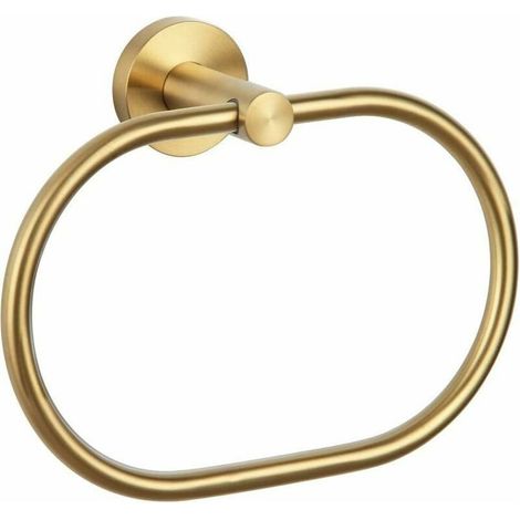Porte-serviettes en acier inoxydable pour salle de bain d'hôtel (or brossé ovale 304) (1/5)