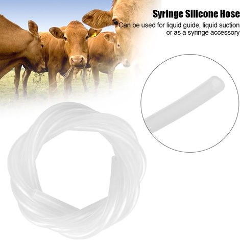 2 pièces seringue animale tube silicone injection tuyau accessoire vétérinaire (1/4)