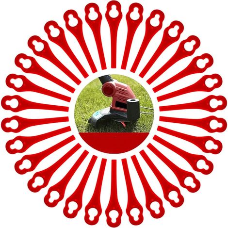 Lot de 50 Lames de Rechange compatibles avec Florabest Coupe Bordure LIDL FRTA 20 A1,FAT 18B2, FAT 18B3, Accessoire pour débroussailleuse 50Pcs Rouge