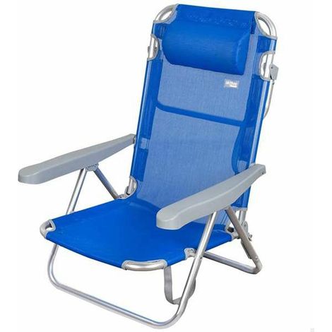 Aktive 62608 Sedia da spiaggia blu 5 posizioni regolabili