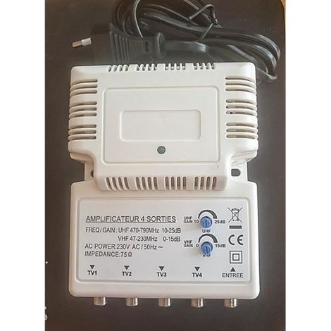 Amplificateur intérieur blindé 4 sorties - blanc (1/2)