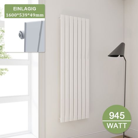 ELEGANT Paneelheizkörper Weiß Heizkörper Vertikal 1600x539mm Einlagig (1/5)