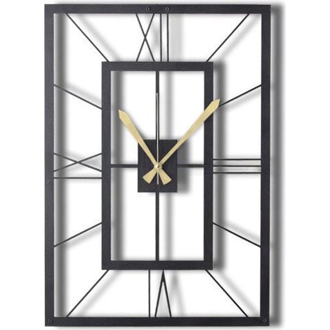 Orologio da parete in metallo, orologio decorativo, stile industriale Clock Nero (1/4)