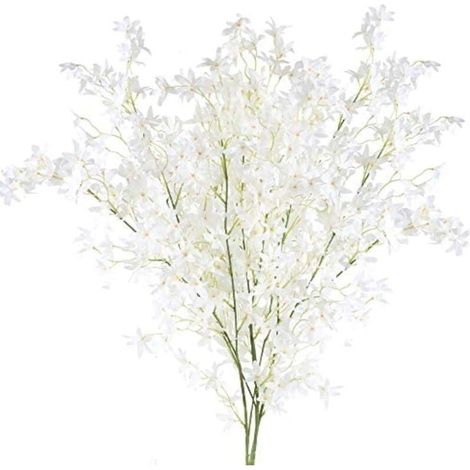 3pcs Fleurs Artificielles Cerisier Blanc 115CM Sakura Bouquet de Fleur en Soie Fausse Fleur Sakura Deco pour Vase Maison Table Jardin Arrangement de Fleur